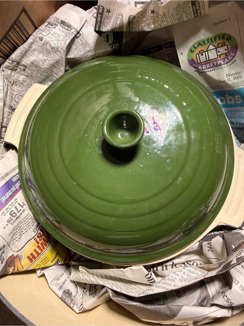 Le Creuset Olive Green Covered Dutch Oven